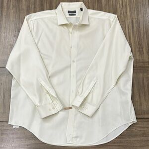 Calvin Klein Cream Dress Shirt Elegant Long Sleeve